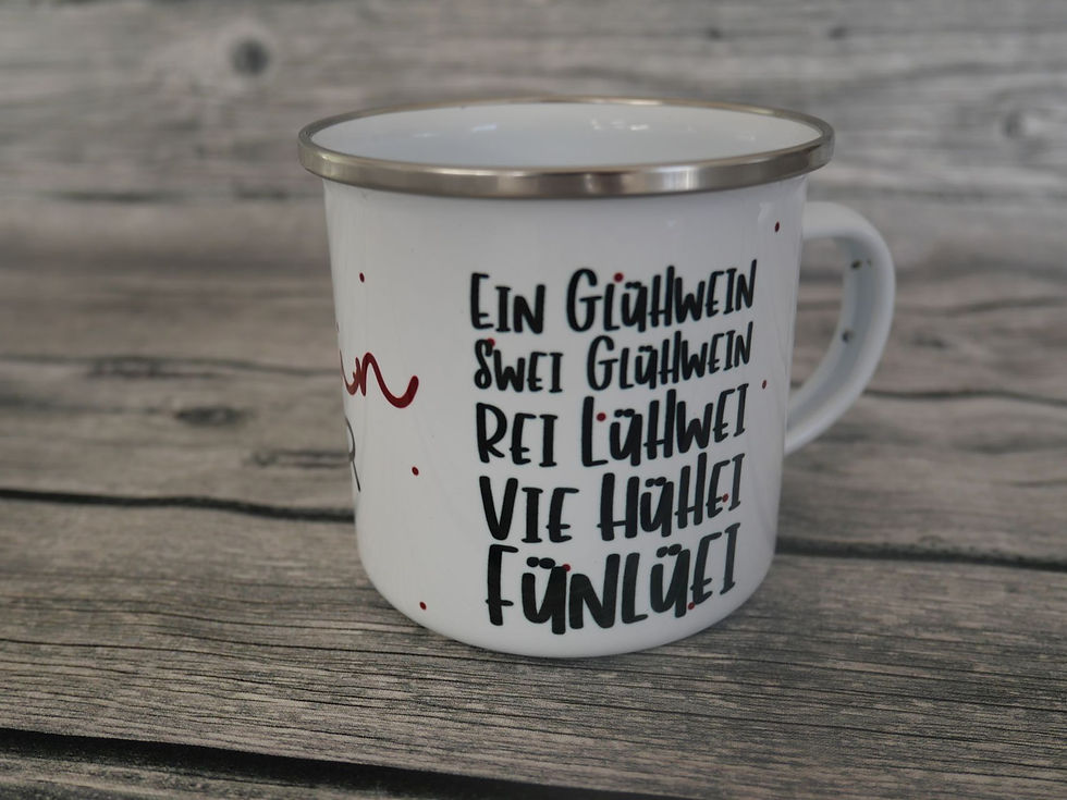Miniaturbild: Emaille Tasse Klein mit Spruch