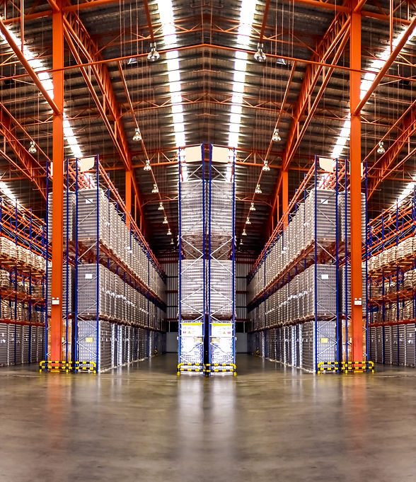 Warehouse industrial and logistics companies. Commercial warehouse. Huge distribution ware