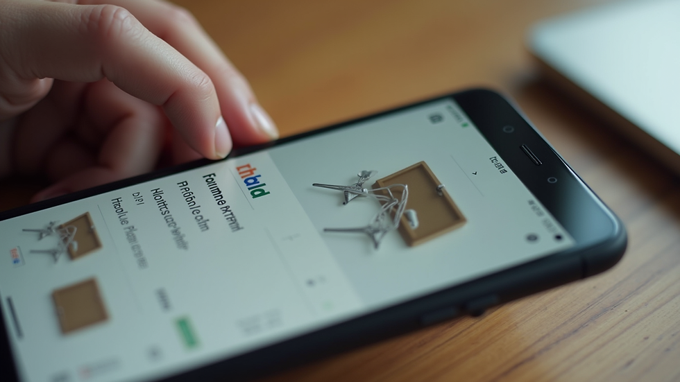 Close-up view of a smartphone showing an online digital product store
