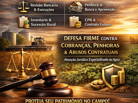 Advocacia no Agronegócio: defesa firme, técnica e estratégica para proteger patrimônio, produção e continuidade no campo