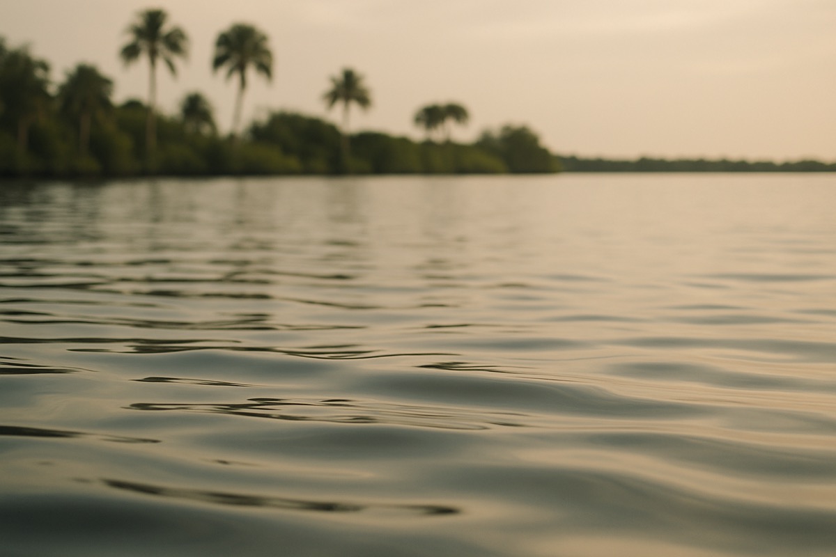 Gentle ripples spreading across still water in soft natural light