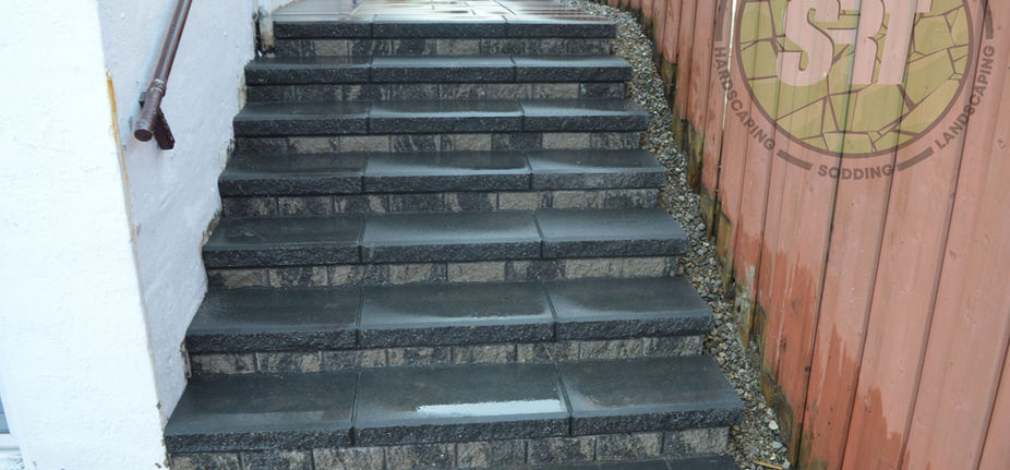 6 Steps using ortana stone interlock steps in greyfield color in mississauga
