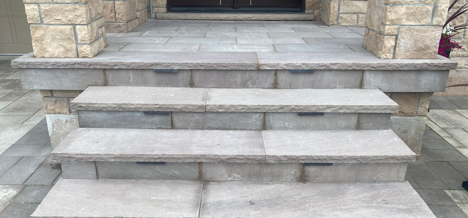Natural Stone Steps Coping in Brampton.
