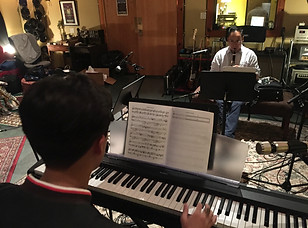 Jonathan Sacdalan with composer Chris Lee.