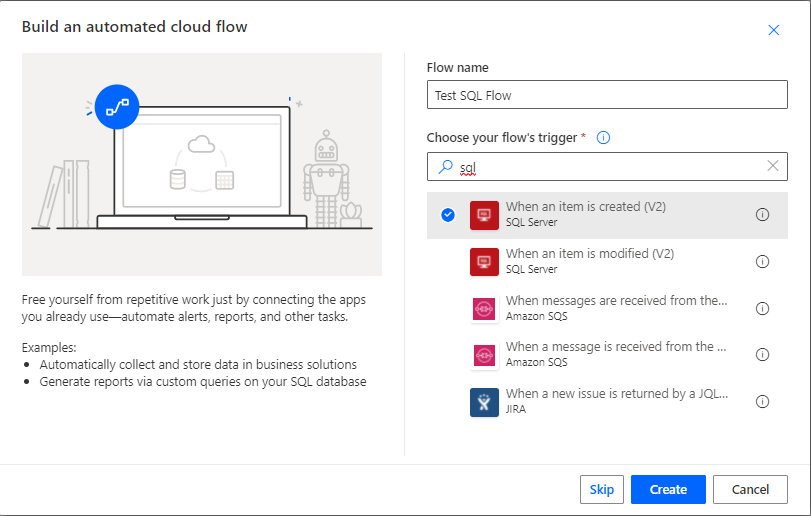 SQL Server On-Premise and Power Automate
