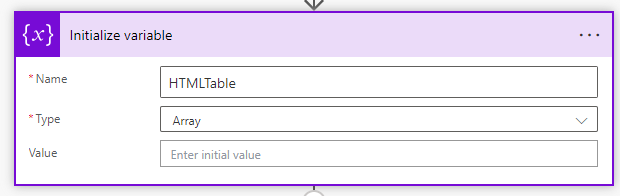 Step 1 create array