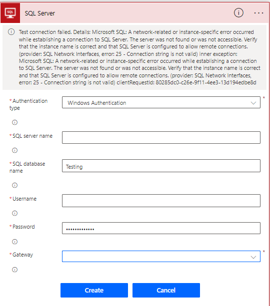SQL Server On-Premise and Power Automate