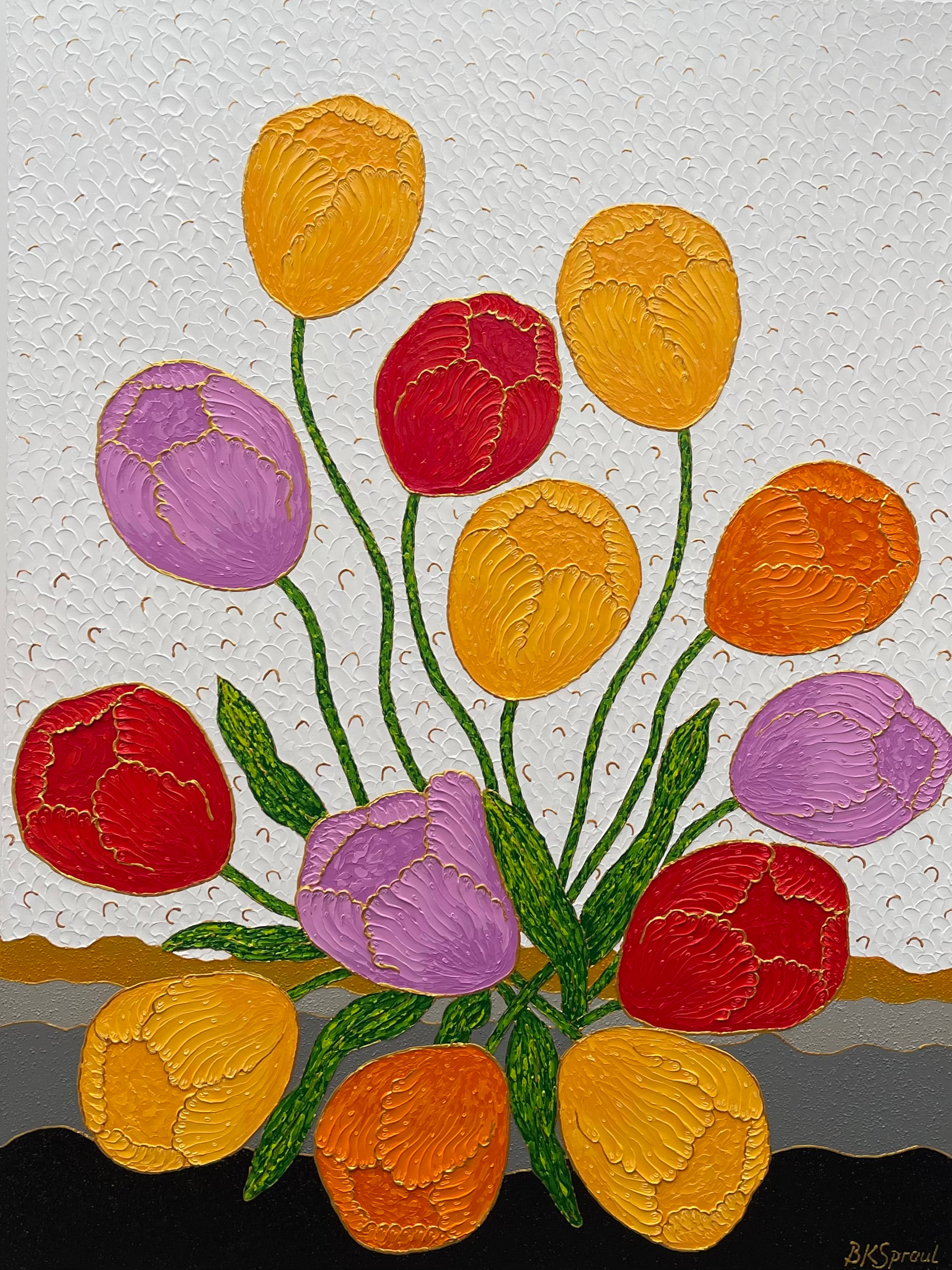 Tulips Colorful Sky (36”x48”x1.5”)