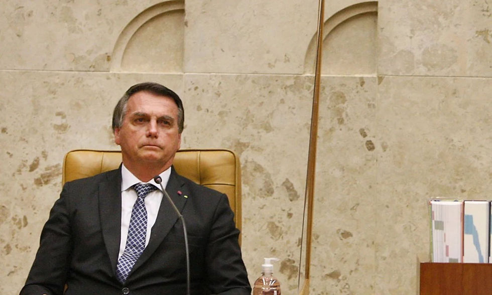 Bolsonaro em sessão no plenário no STF. Fotografia de Nelson Jr.