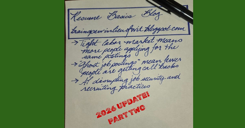 2026 Resume Basics Update: Part 2
