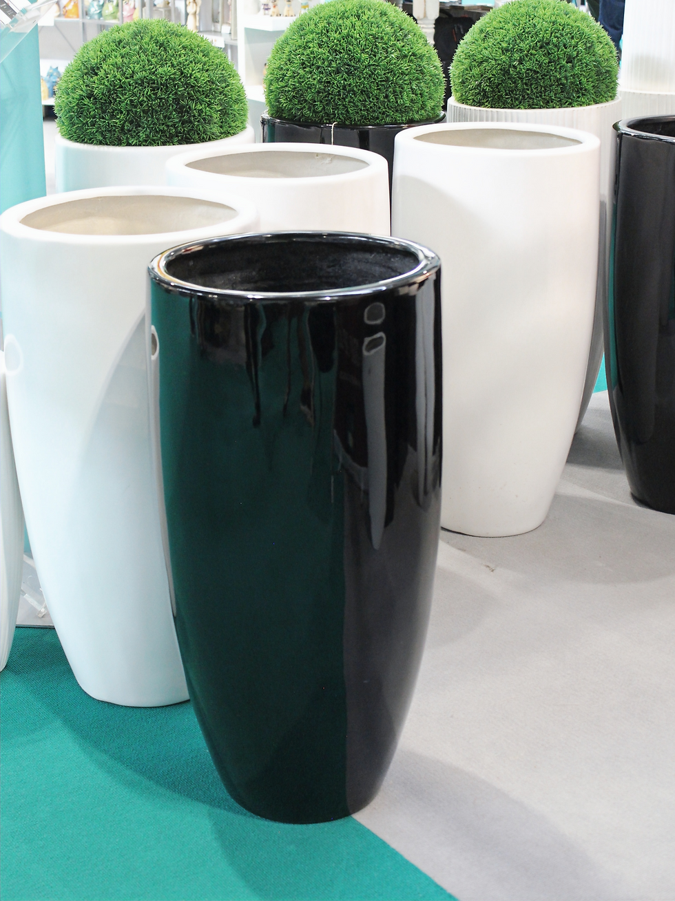 Thumbnail: Black and white Vase fibreglass planters