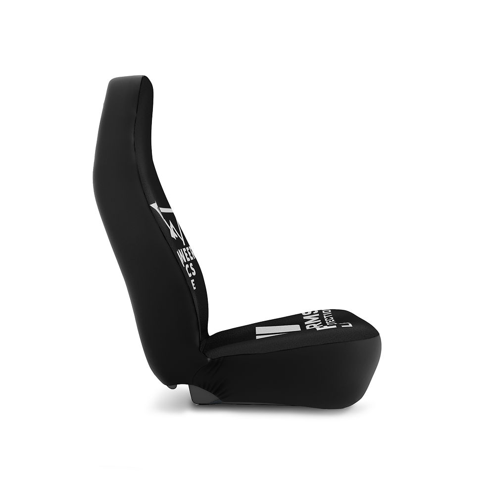 Thumbnail: Car seat cover shown from the side, black; with text. MDI Durable Car Seat Cover