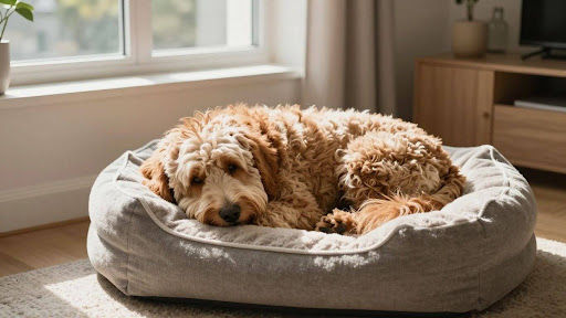dog lying on couch