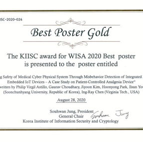 WISA 2020 Best Poster Gold award