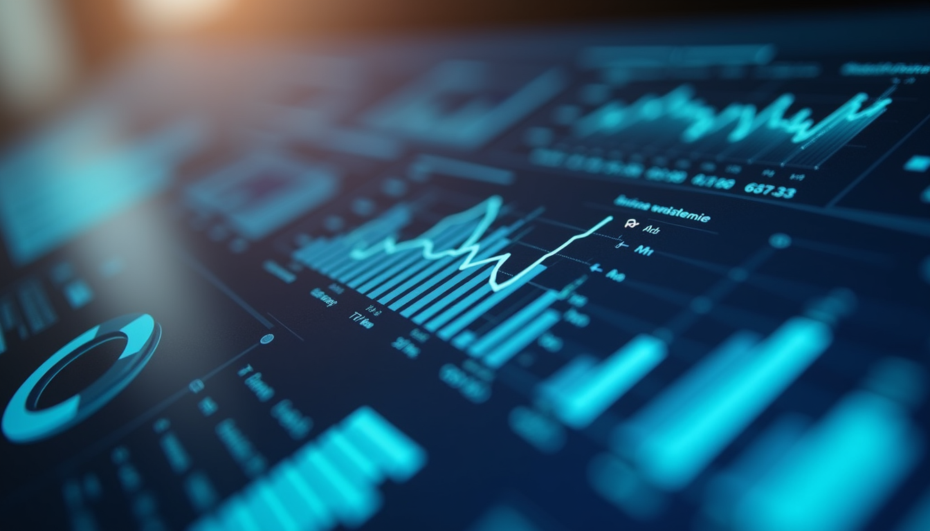 Close-up view of a digital dashboard displaying learning analytics and performance metrics