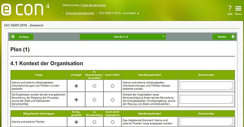 ISO 50001 mit econ - Schritt 2