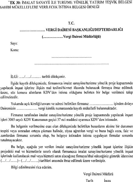 teşvik belgesi inşaat kdv istinası