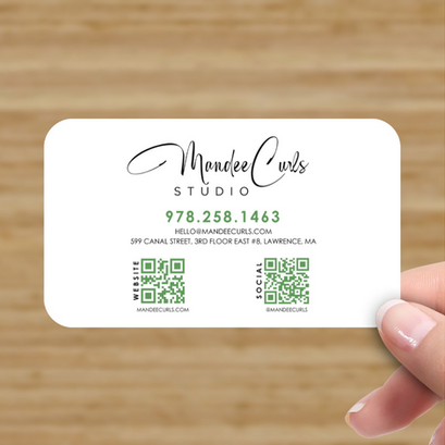 Mandee Curls business card back