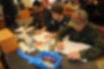Students using kits