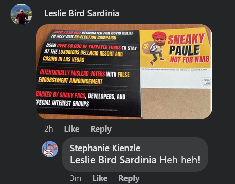 Flyer on social media about Paule Villard’s face on a cartoon thief