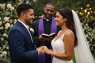 Couple Getting Married In A Garden By Minister.png