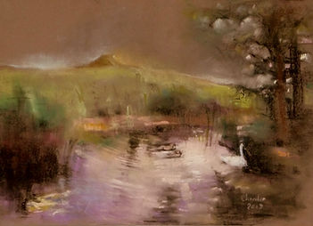 Dorota Chomko, Widok na kopiec, pastel na papierze, 74x54 cm, 2013.JPG