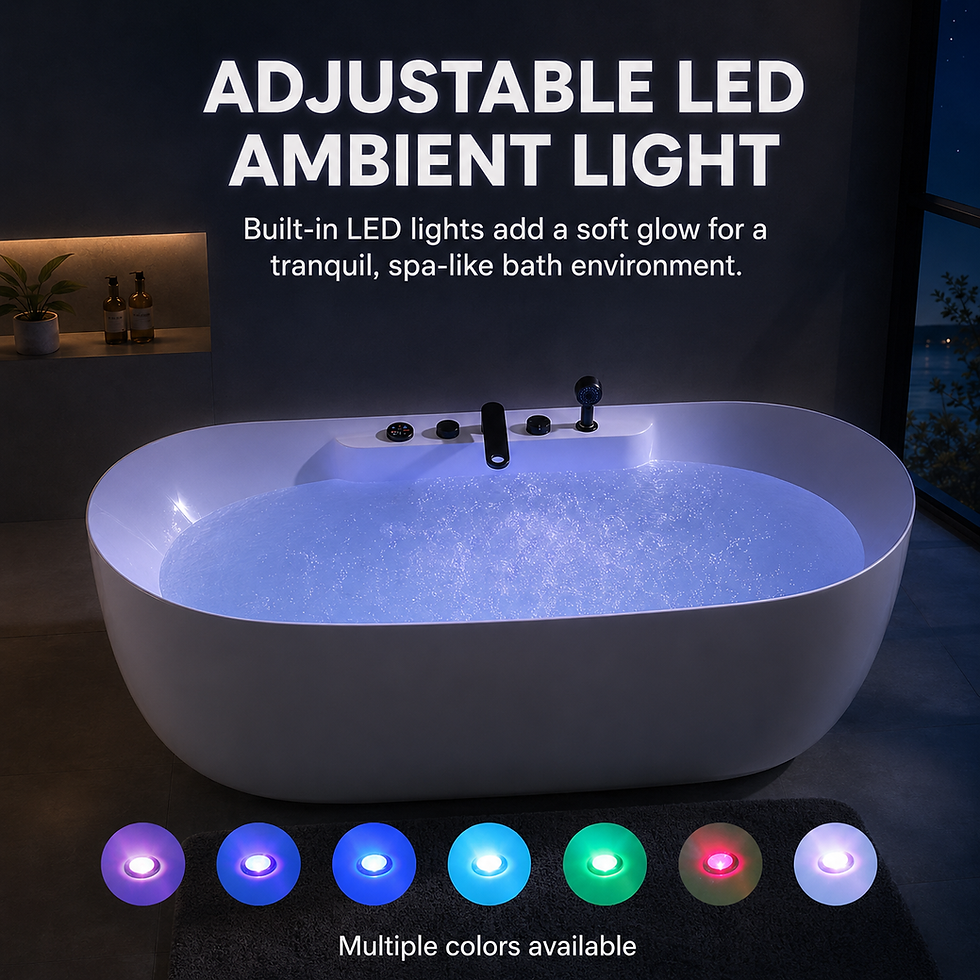 Miniature : Freestanding bathtub with adjustable LED ambient lighting