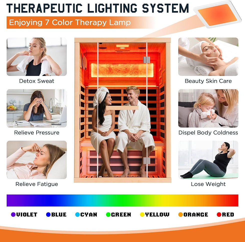 Thumbnail: 2 Person Infrared Sauna – Hemlock Wood with Foot Heater & Chromotherapy