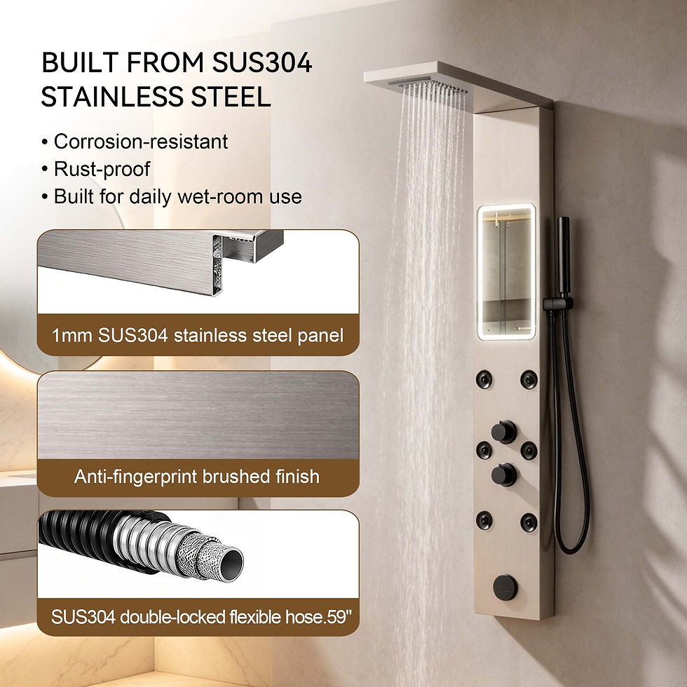 Thumbnail: SUS304 stainless steel shower panel with anti-fingerprint brushed finish