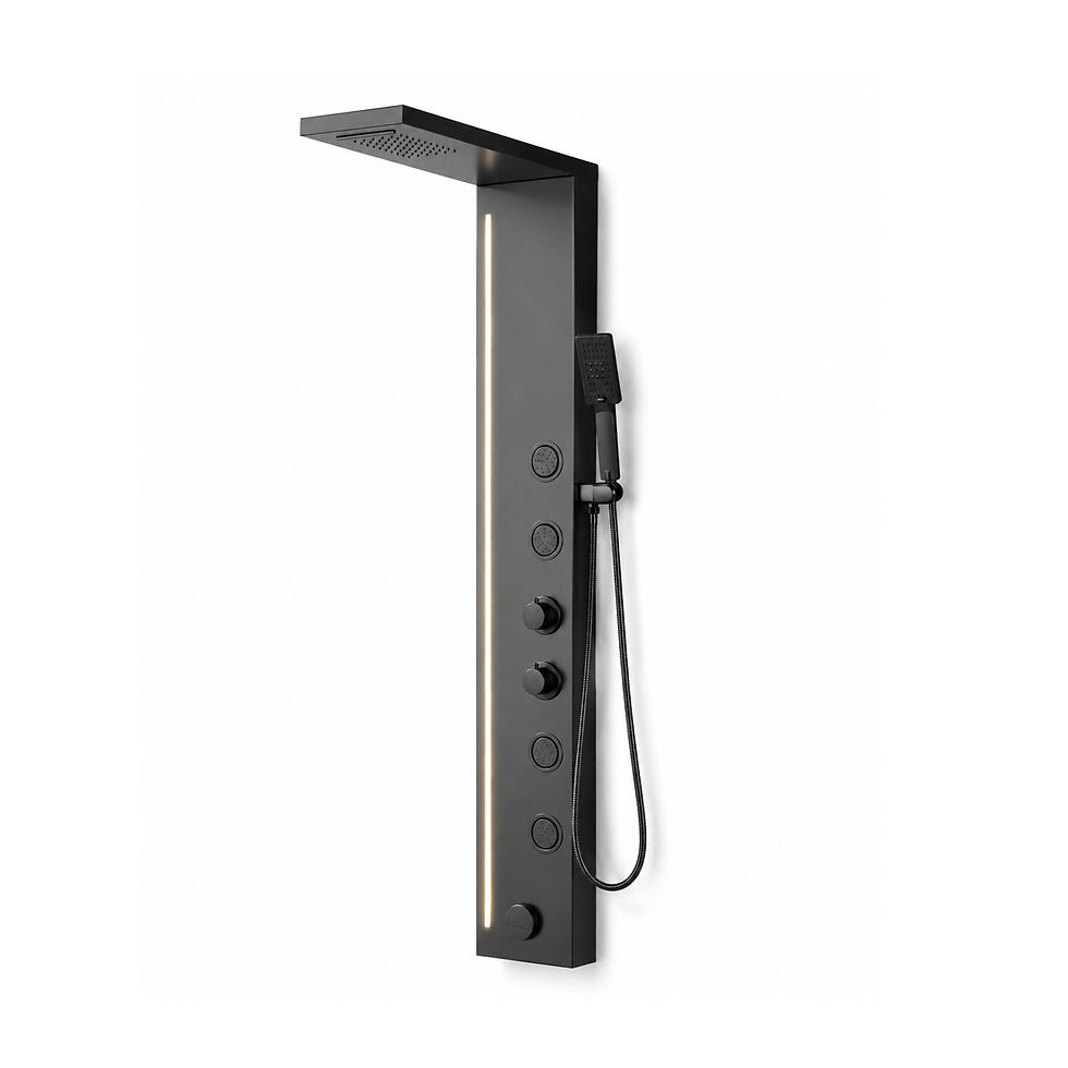 Thumbnail: Whirlwell YB-5962 matte black LED shower panel