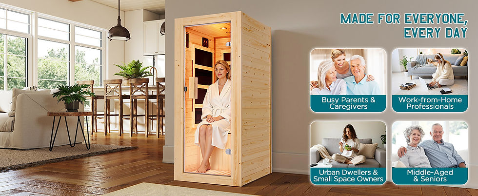Miniature : Sauna infrarouge compact pour 1 personne – Spa d'intérieur en bois d'épicéa