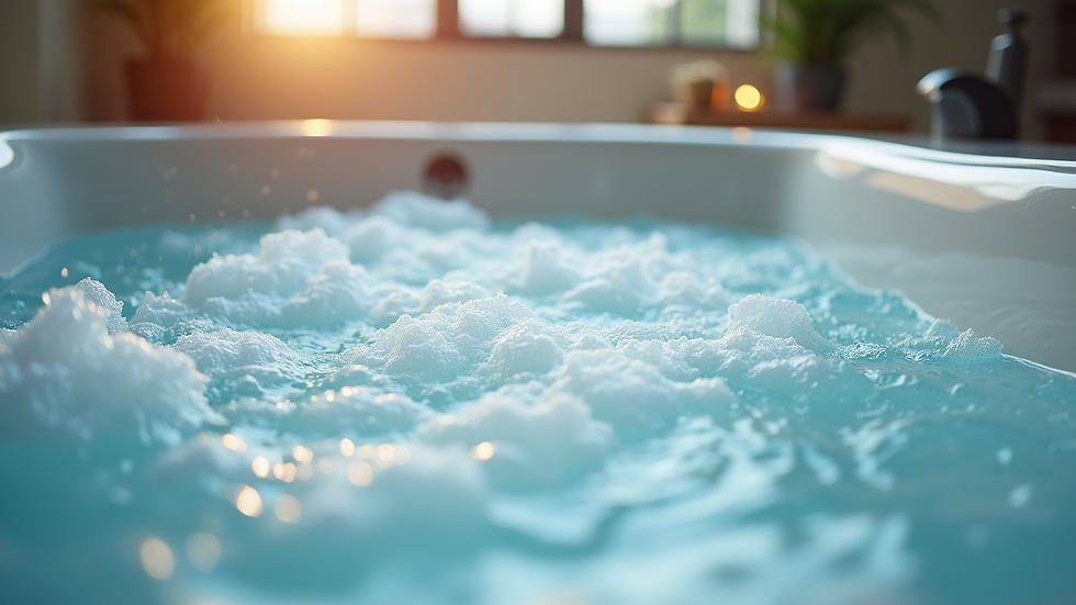 Close-up view of hydrotherapy jets in a whirlpool bathtub