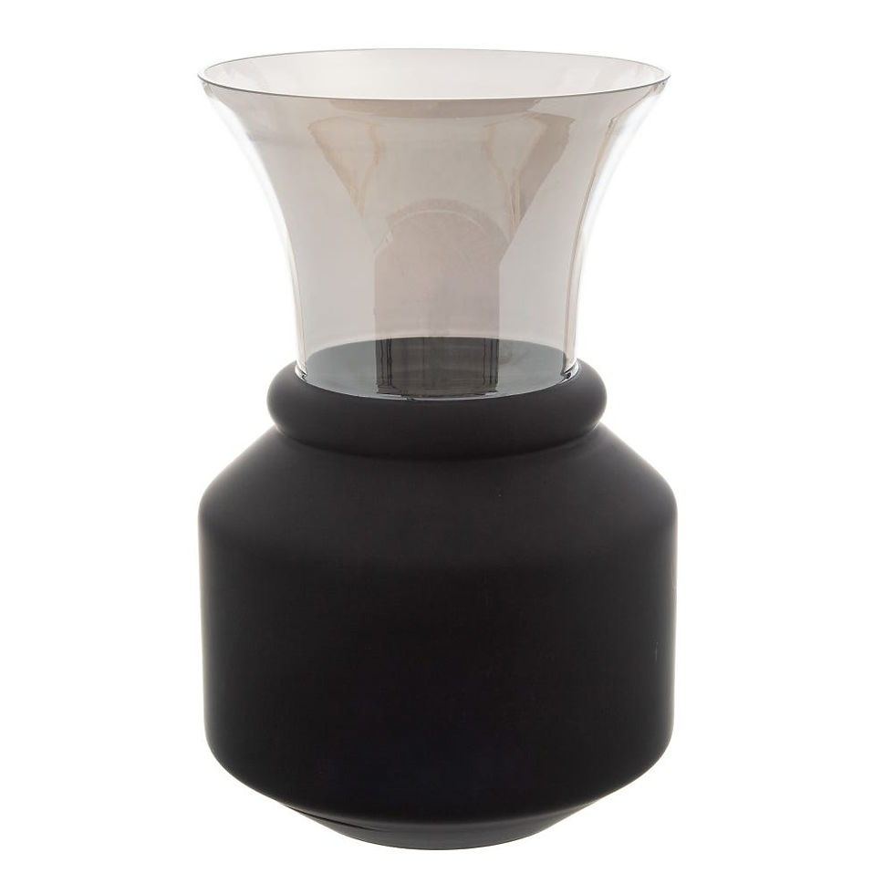 Miniatura: JARRÓN NEGRO-GRIS CRISTAL DECORACIÓN 22,50 X 22,50 X 37 CM