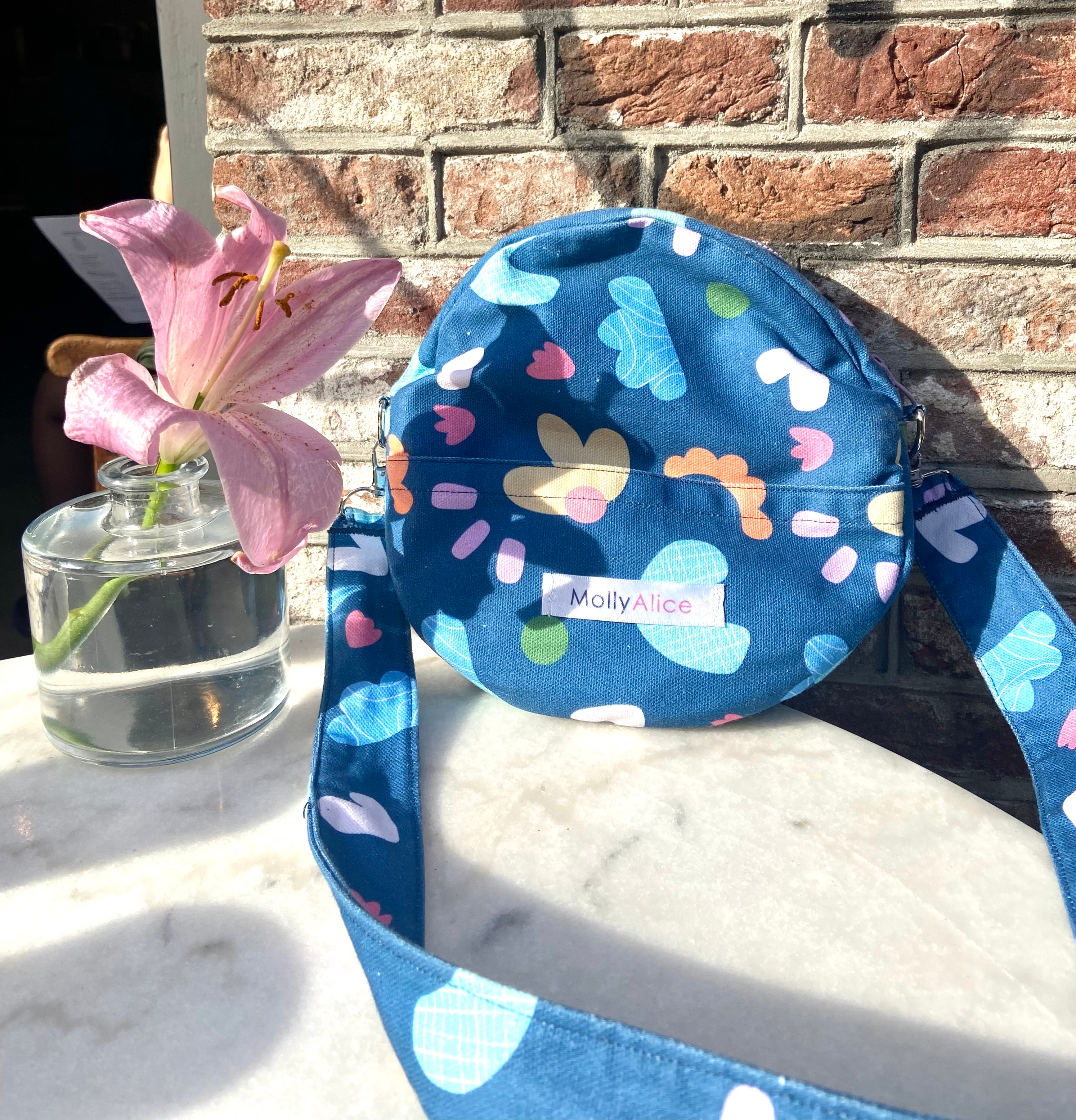 The Circle Handbag ❀ Blue Print