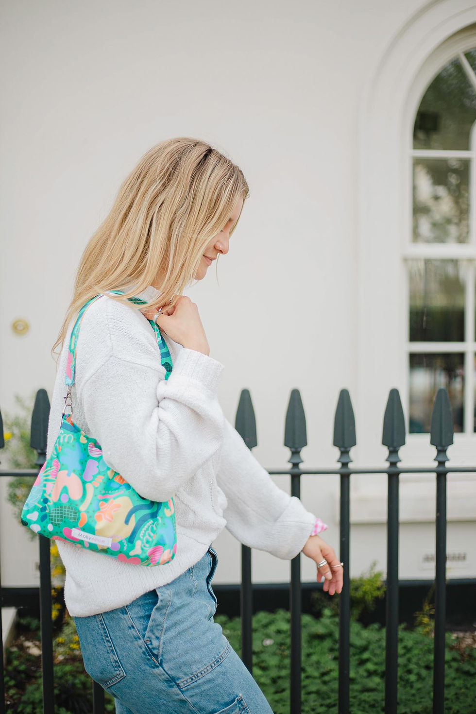 Thumbnail: The Outout Handbag/Scrunchie Duo ❀ Green Print