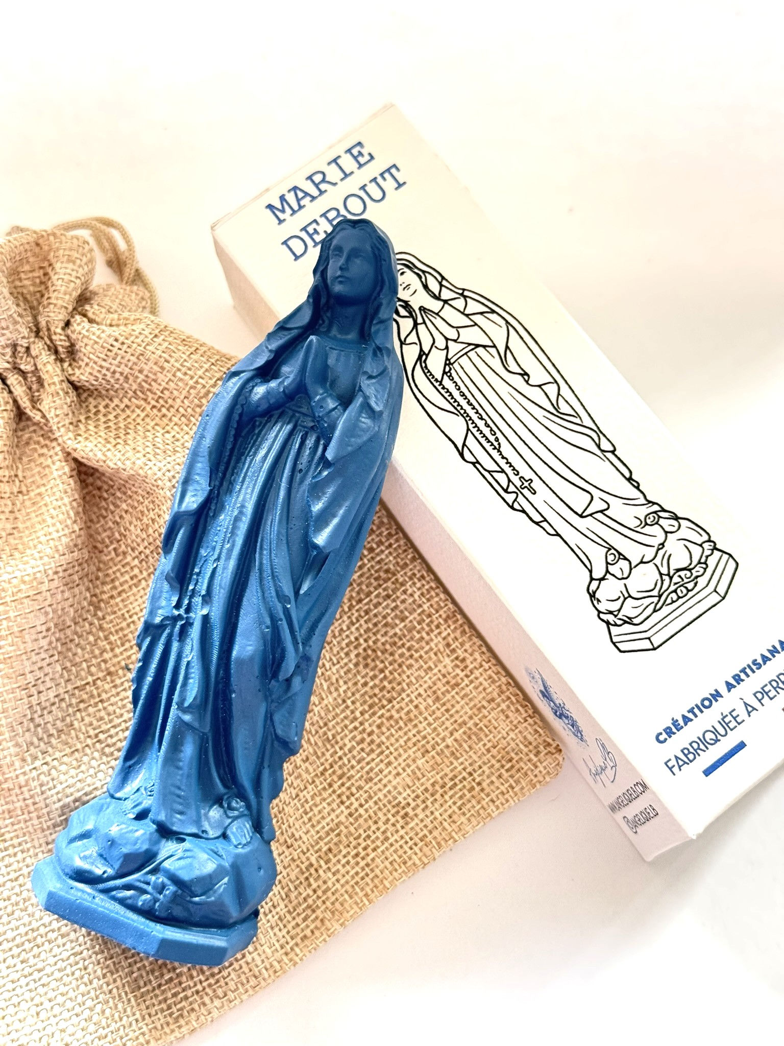 Vierge Marie murale bleue – Bleu profond