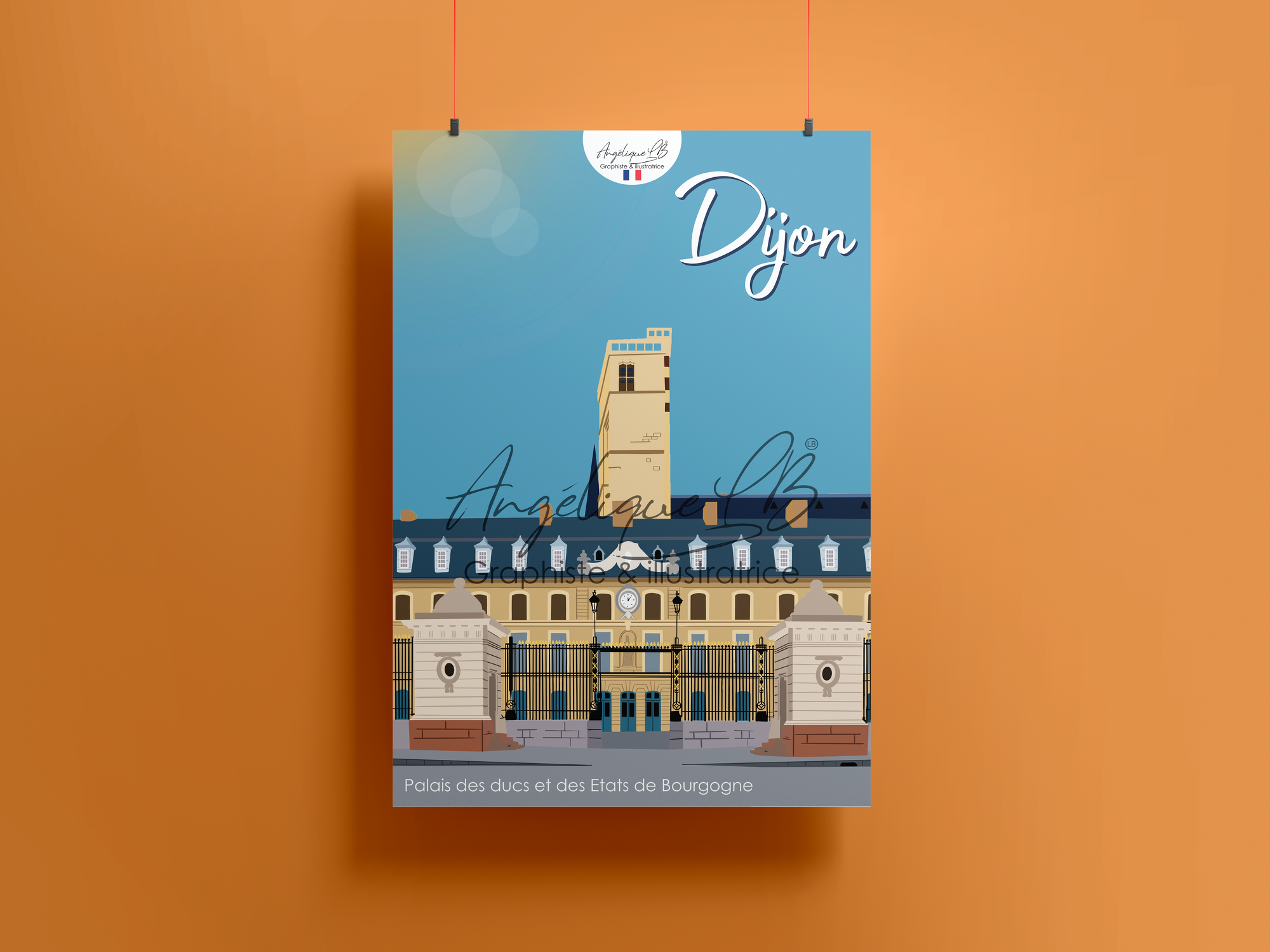 Affiche de Dijon | Poster vintage de Dijon | Palais des ducs