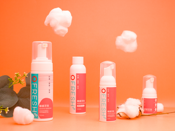 OFresh Product Showcase with Four Bottles