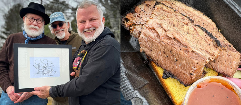 Trailheads Flirt With The Law, Spread Cheer Along The Trail, Then Attend Art Show And Feast At Socks' Love Barbecue.