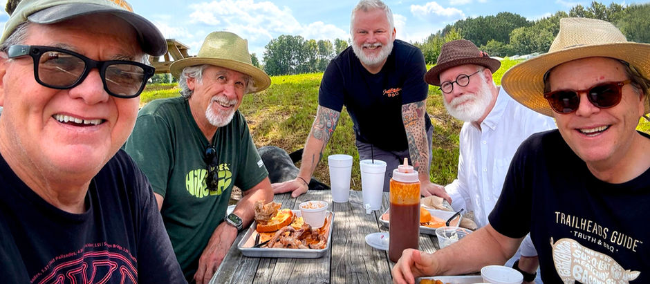 A Trio of Trailheads Conquer Bowmans Island Trail, Talk Manly Man Talk, And Say “Sayonara” To Socks (Who Loves Barbecue).
