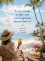 femme rêve plage palmier cocktail 