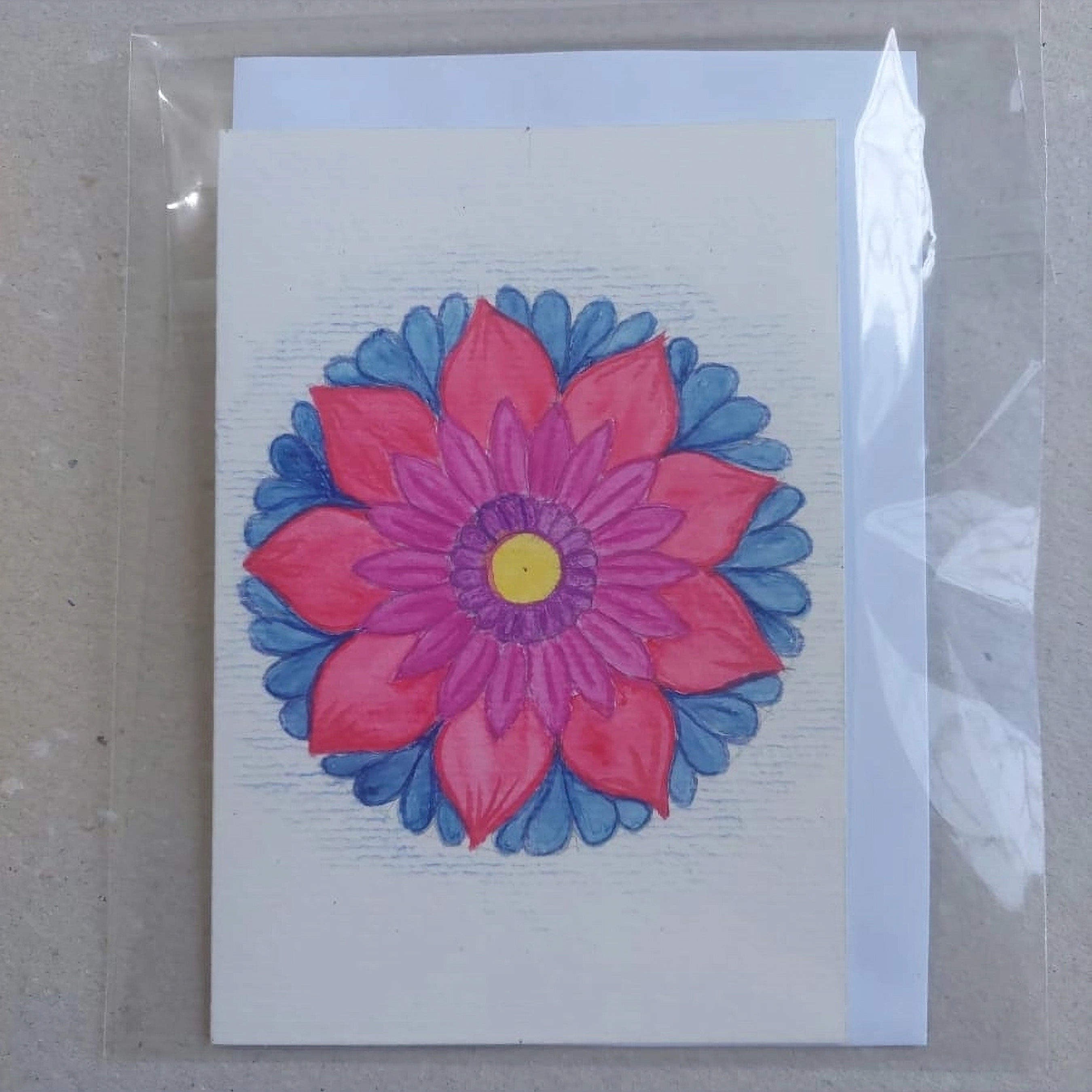 cartão artesanal mandala flor da harmonia