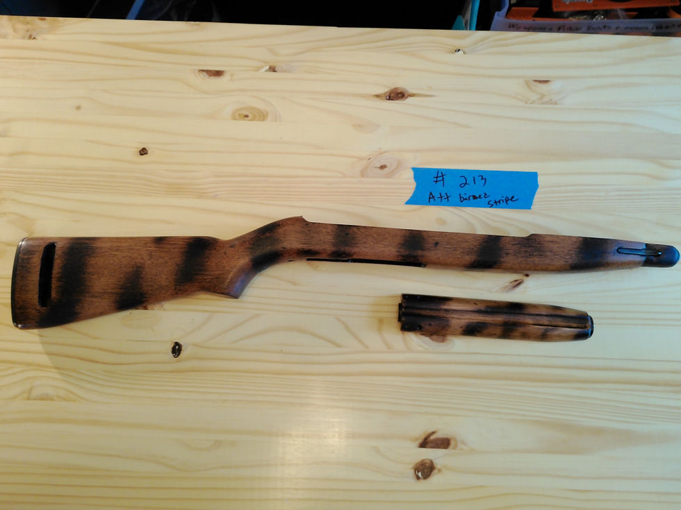 Thumbnail: USGI Birch (burned tiger stripe) M1 Carbine Stock  A++ Grade #213