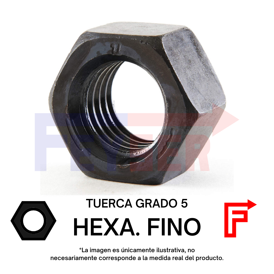 TUERCA HEXAGONAL GRADO 5. FINO.