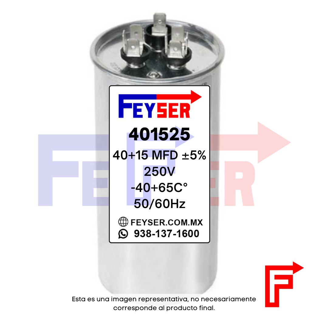 CAPACITOR DUAL 40+15 MF 250V