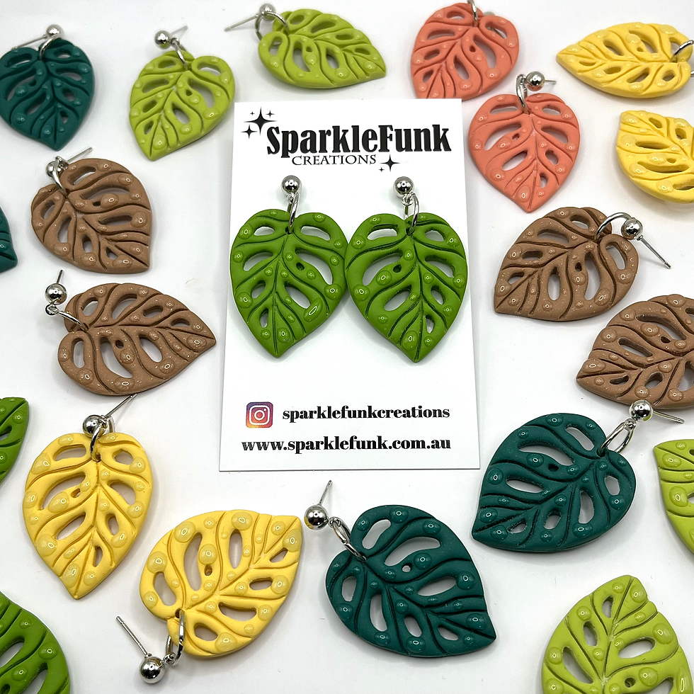 Tropical leaf stud dangles