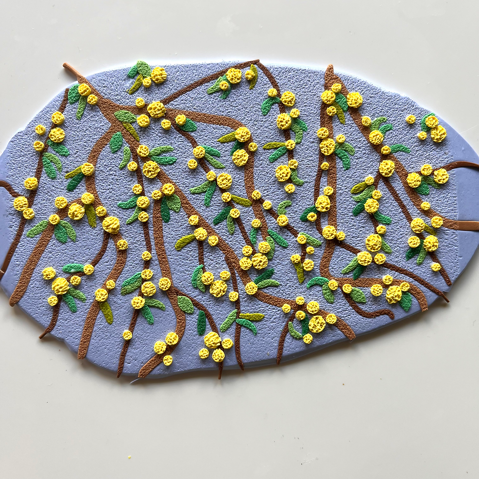 Thumbnail: Wattle flower stud earrings 