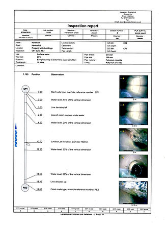 CCTV Drain Survey Inspectio Report