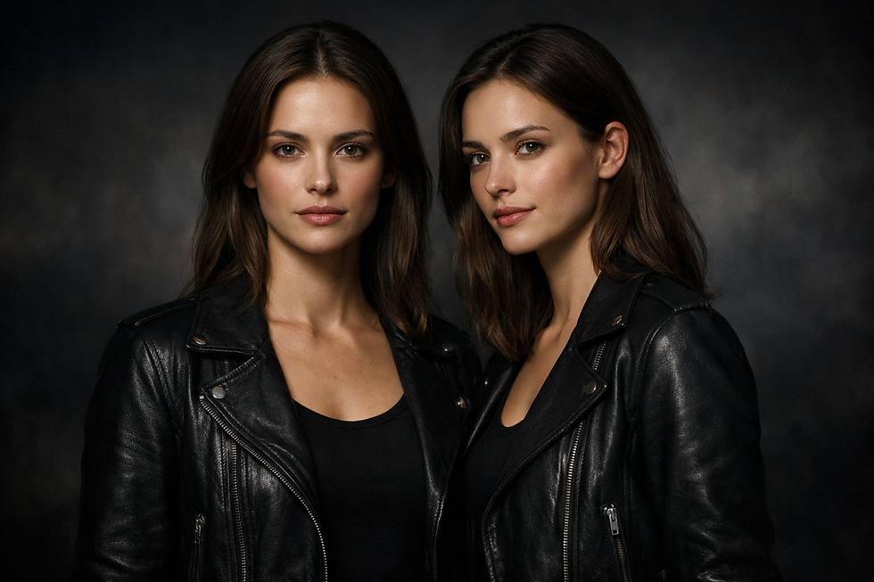 Identical twins in a psychological sci-fi thriller.