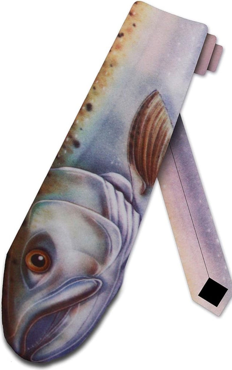 Three Rooker King Salmon Mens Fish Necktie